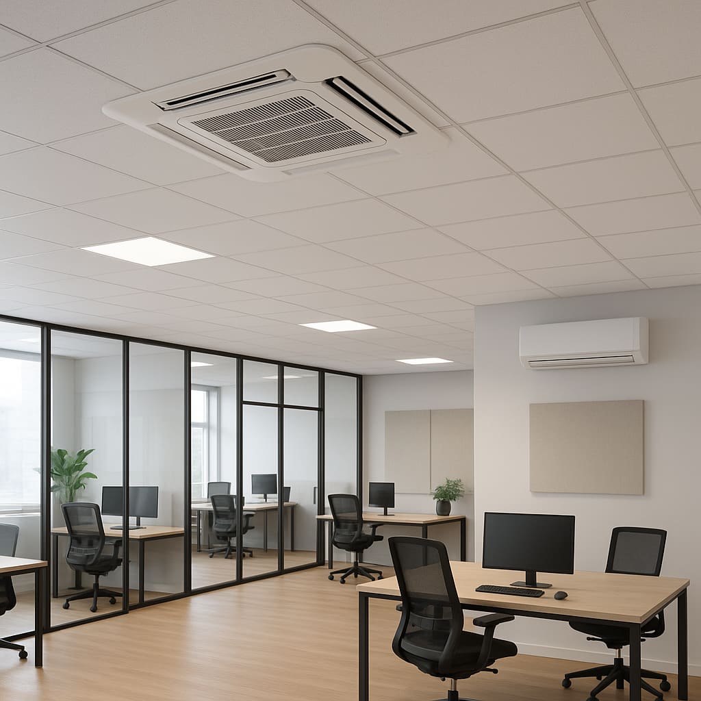 Gewerbliche Innenfläche mit Klimasystem